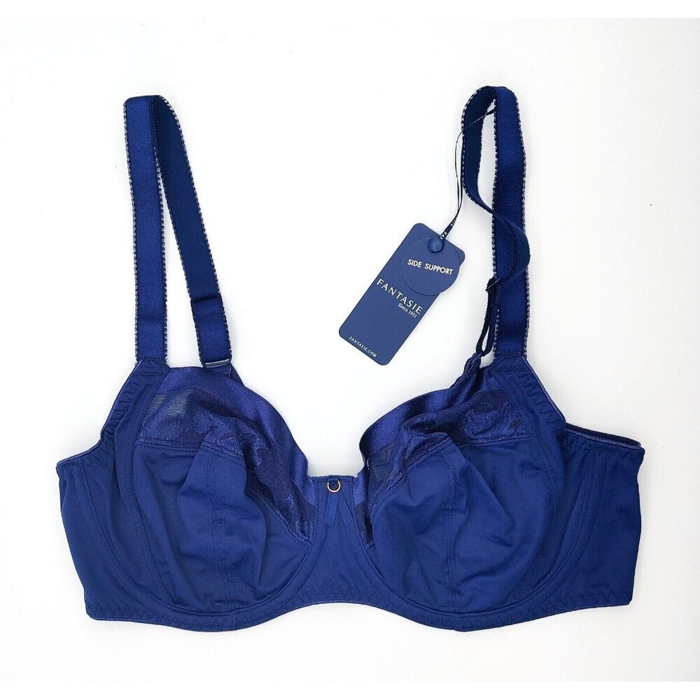 FANTASIE Illusion FL2982NAY BLUE Size US 34DDD Underwired Side Support Bra NEW